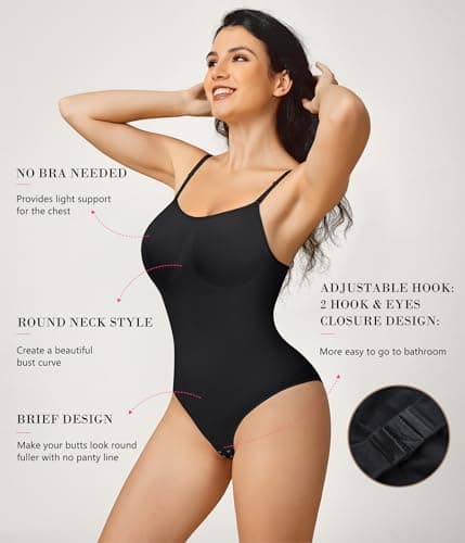 KUMAYES Body Gainant Femme Gaine Amincissant Ventre Plat Invisible Body Sculptant Corset Minceur Lingerie Sculptantes Combinaison Body Shaper (Noir, XL)