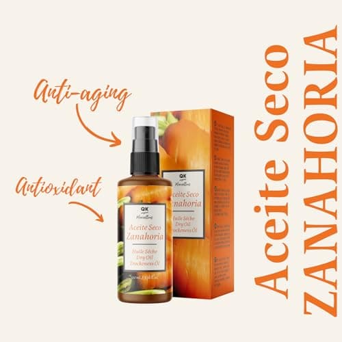 QKnatur - Huile de carotte sèche -100 ml. Absorption rapide. Autobronzant solaire naturel, Hydrate, Rajeunit et donne de la luminosité à la peau - Répare les cheveux