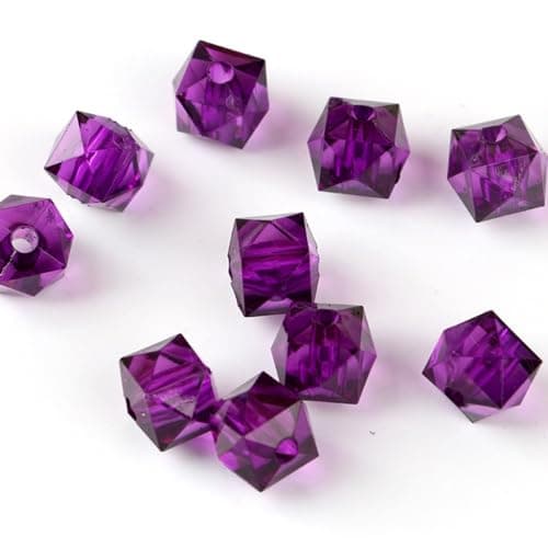 Lot de 1000 perles de verre en gros 10 mm en cristal à facettes pour perles DIY, bracelets, colliers, boucles d'oreilles et autres bijoux, violet foncé
