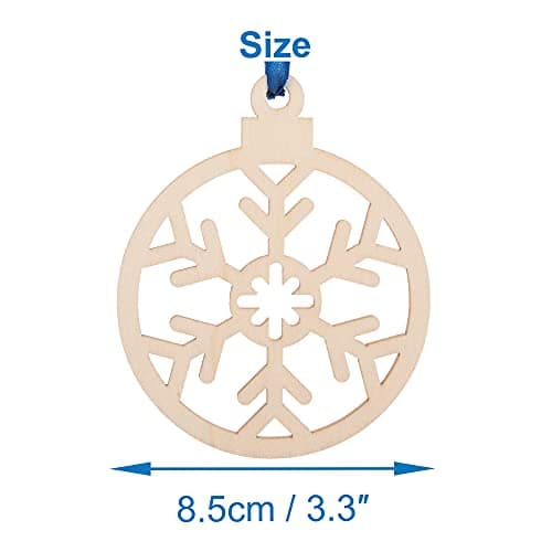 Baker Ross FE898 Boules de Noel Enfant en Bois en forme de Flocons de Neige - Lot de 10, Decoration Bois à Décorer, Bois a Peindre Enfant, Activites Manuelles pour Enfants