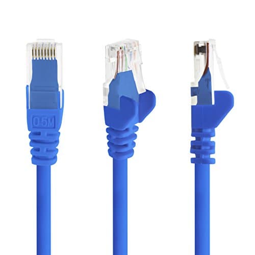 1aTTack.de Câble réseau Cat.6 - bleu - 5X - 0,5m - (jeu) - Câble Ethernet CAT6 Câble Lanka Câble patch 1000 Mbits