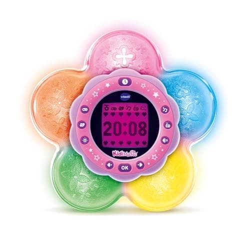 VTech - KidiMagic Galaxy Light Rose, Radio Réveil Enfant 9 en 1 avec Effets Lumineux, Projection d'Aurores Boréales au Plafond, Enceinte, Jeux, Cadeau Enfant de 6 Ans à 12 Ans - Contenu en Français