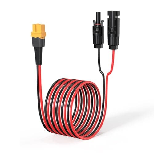 ELFCULB Câble solaire XT60 10 AWG 3 m 2, 30, 25, 35, 50, 75, 30, 30 m, XT60, connecteur de panneau solaire vers connecteur XT60 pour station d'alimentation portable (3 m)