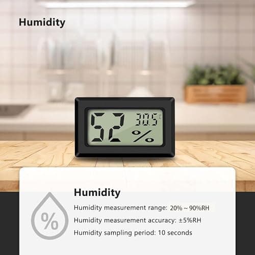 Thlevel Mini Digital LCD Thermomètre Hygromètre Température Humidité -50~70°C 20%~90% RH Thermomètre Portable Thermo Hygromètre Indicateur pour Bureau Cuisine Humidors Incubateurs Reptiles (3 PCS - A)