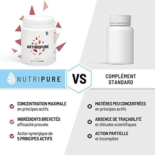 Nutripure | Arthopure | Bien Être & Souplesse Articulaire | 5 principes Actifs Brevetés : OptiMSM® + Chondroïtine sulfate Solabia® + N Acetyl Glucosamine Kaneka® + Boswellia WorkVel® + Vitamine C
