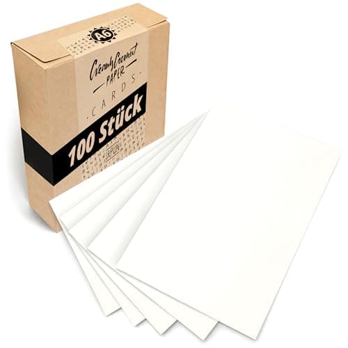 Japun - Cartes postales en papier kraft (set - 100 pièces) pour l'écriture et l'impression - 300 g/m2 - DIN A6 (Creamy Coconut)