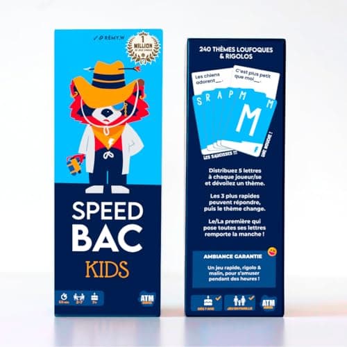 ATM Gaming Speedbac Kids - Jeu de société Enfants - Parfait pour Mettre l'ambiance en Famille - 2 à 7 Joueurs - Grand Prix du Jouet 2024 - A Partir de 7 Ans
