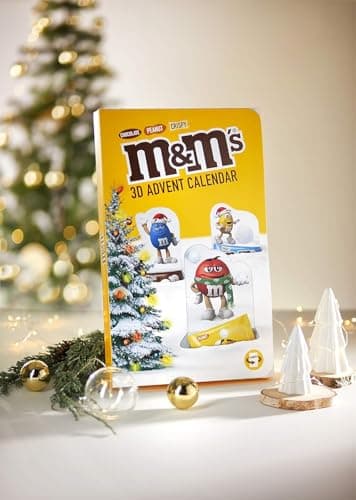 M&M's - Calendrier de l'Avent chocolat contenant des bonbons chocolat au lait M&M's CRISPY, CHOCO et PEANUT - 346g