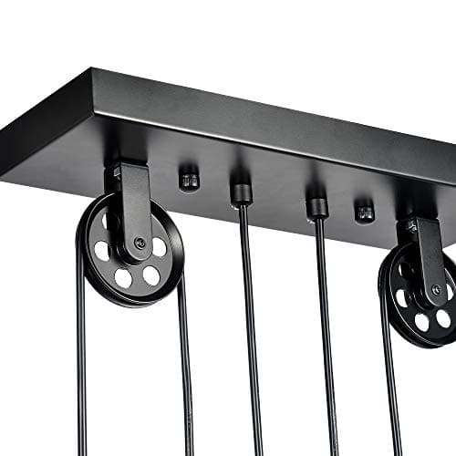 KUNGHEYFATCHOY Lampe à suspension à trois lumières, îlot de cuisine réglable industriel rustique lustre ferme ferme Vintage plafonniers luminaire pour cuisine île salle à manger foyer