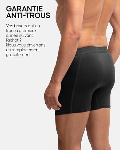 DANISH ENDURANCE Lot de 6 Boxers de Sport, Respirants et Légers, Évacuent la Transpiration, pour Homme, Noir, L