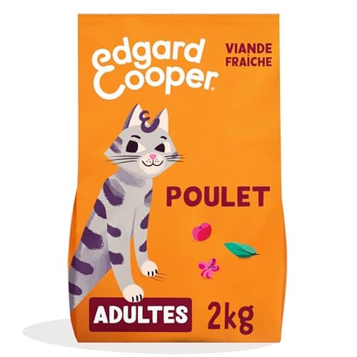 Edgard & Cooper Croquettes Chat Stérilisé, Adulte, (Poulet, 2kg), Viande fraîche et protéines de qualité, Vrais ingrédients pour chat, croquettes pour chat stérilisé et actif