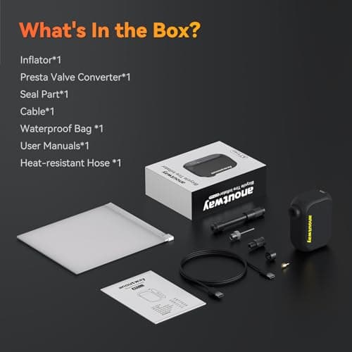 anoutway Mini Pompe à vélo, Pompe à vélo avec manomètre numérique, Pompe à air électrique pour vélo, arrêt Automatique pour VTT, vélo de Route AT1 Pro