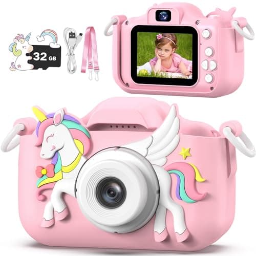 Appareil Photo Enfant, masterbee Appareils Photos Numériques Licorne Jouet pour Enfants 3 à 12 Ans, Cadeau Fille de Noël/d'anniversaire, Enregistreur Vidéo HD 1080p, Caméras Jeu Enfant