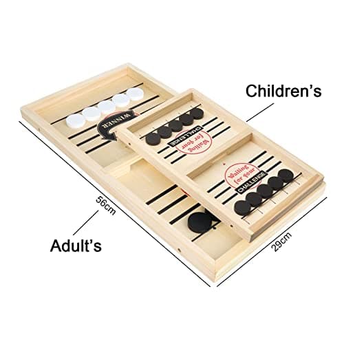 MOMSIV Fast Sling Puck Game Jeu de rondelle de Fronde Rapide, Jeu de Table de Jeu Gagnant de Palet de Fronde en Bois drôle, Jeu de fête interactif Parent-Enfant pour Adultes