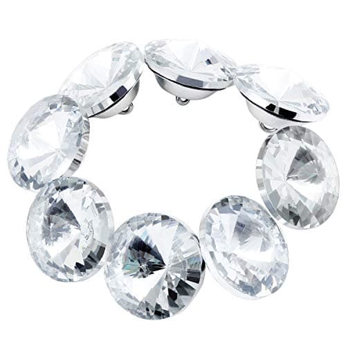 Coolty Lot de 60 boutons en cristal transparent avec boucle en métal pour couture, canapé, lit, tête de lit, loisirs créatifs et décoration (20 mm)