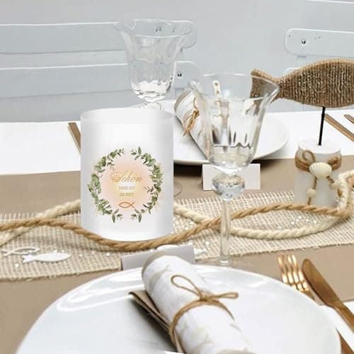 MytaYt 16 Pièces lanternes de décoration de Table en Forme de Poisson Lanternes Lumineuses de Table Décoration de Communion Confirmation de Communion Convient pour Bougies Chauffe-Plat ou Bougies