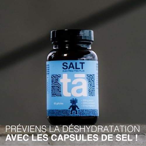 Capsules de Sels Ta - Sels Minéraux pour l'hydratation pendant l'effort. Permet la réduction des CRAMPES. Riche Sodium 170mg, Potassium 100mg.