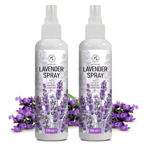 Aroma Spray Set Lavande 2x250ml - Spray à l'Huile Essentielle d'Lavande - Brume Parfumée - Maison Spray d'Intérieur - Parfum de Linge - Vaporisateur d'Oreiller - Relaxation - Aromathérapie