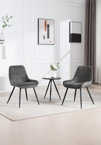 WOLTU Lot de 6 Chaises Scandinaves Ergonomiques de Salle à Manger, Chaises Relaxantes en Velours, avec Dossier pour Salon, Salle de séjour, Cuisine, Chambre à Coucher,Gris foncé, BH331dgr-6