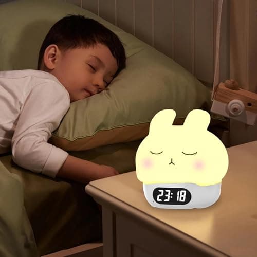 Réveil Lapin,Réveil Lapin,Lapin en Silicone Pat Light | Lumière de Pat en Silicone en Forme de Lapin, réveil numérique en Forme de Lapin, Lampe de réveil Amusante pour Chambre à Coucher et Salon d'