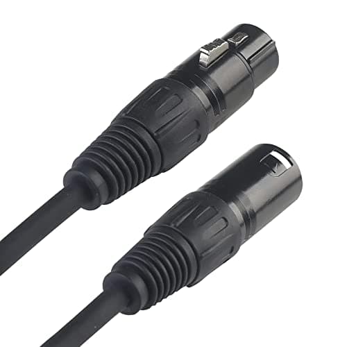 jindaaudio Lot de 4 Câbles DMX pour Microphones et éclairage de Scène, Câble DMX XLR mâle vers XLR femelle 1.2 m avec connecteur à 3 broches
