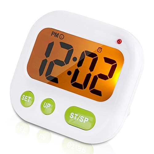 Fdit Réveil Digital Double Alarme Horloge Numérique Minuterie Electronique LCD Musique Vibration avec Rétro-éclairage Lumière de Nuit