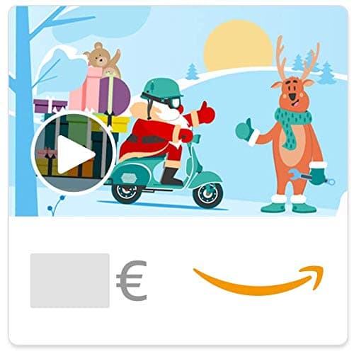 Carte cadeau Amazon.fr - Email - Père Noël en scooter (animation)