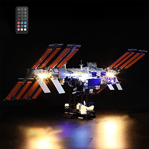 GEAMENT Jeu De Lumières (Télécommande) Compatible avec Lego Internationale Raumstation - Kit D'éclairage LED pour Ideas 21321 (Modèle de Bloc Non Inclus)