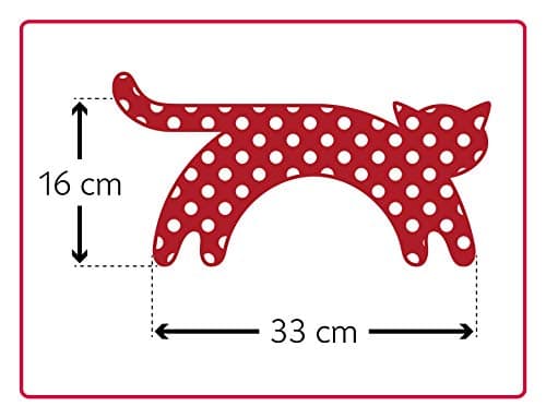 LESCHI Coussin chauffant - Bouillotte micro-ondes - Animal : chat rouge à pois - Bouillotte graines de blé bio souple - Idéal pour se réchauffer en hiver et tensions au niveau cou, épaules, nuque
