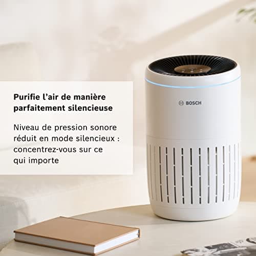 Bosch Air 2000 Purificateur d'Air jusqu'à 37,5 m2 - élimine efficacement la Pollution grâce au filtre HEPA, au Capteur intelligent, au Mode Veille