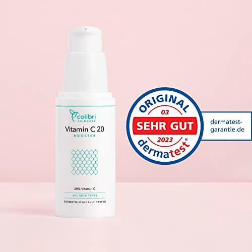 colibri skincare VITAMIN C20 BOOSTER (30ml) - Sérum visage à la vitamine C - Soin du visage à haute concentration qui combat les taches pigmentaires - Sérum vitamin c visage