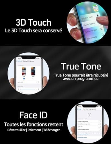 bokman Écran pour iPhone XR, 6.1 Pouces Affichage FHD et Remplacement de l'écran Tactile (Face ID, True Tone Programmable)