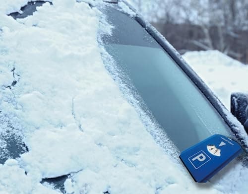 Prolac Lot de 3 disques de stationnement pour voiture, avec 3 jetons de chariot et grattoir à glace intégrés - En plastique résistant - Grattoir à glace pour voiture