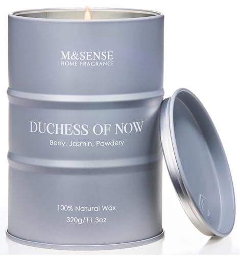 M&SENSE Bergamote Jasmin Bougies parfumées Bougies de soja pour la maison pour femmes, 320g 70 heures de combustion, Cadeaux bougies uniques Décoration d'intérieur confortable pour chambre à coucher