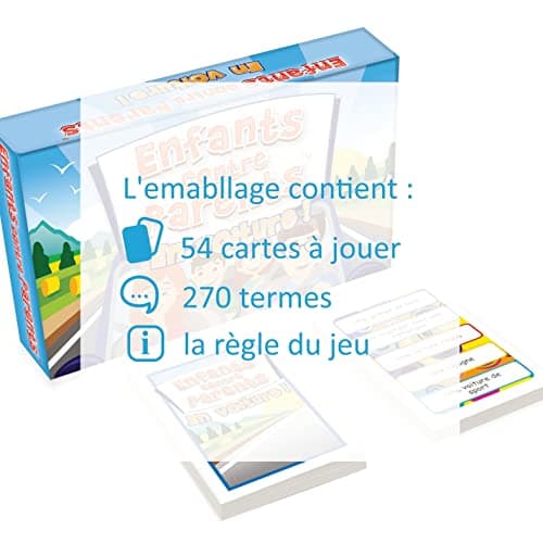 Enfants Contre Parents. en Voiture! Jeu de Voyage Jeux de Société pour Enfants et Adultes Quiz Jeu de Cartes 6 Ans