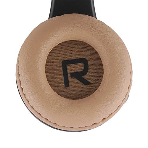 PowerLocus Casque Bluetooth sans Fil, Pliable Casque Audio Stéréo, Oreillette Bluetooth avec Micro Intégré/Micro SD/FM Radio pour Téléphones/PC/Tablettes/TV (Noir/Marron)