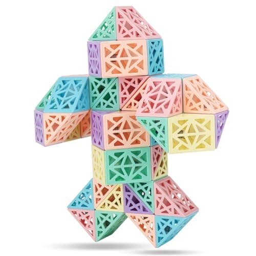 ROXENDA Casse Tete Serpent Magique 60 Pièces Magic Snake Snake Cube Magic Snake Cube Jeu de Casse-tête pour Fête, Sac Cadeau, Anniversaire et Fête Jouets pour Enfants Garçon Fille