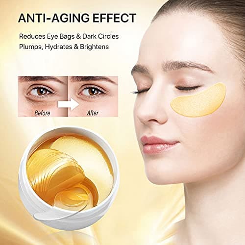 Kaniers 24K Collagène Patch Yeux, Hydrogel Eye Masque, Anti rides Masque de Soin Yeux, Soulager la fatigue, Under Eye Gel Pads For Dark Circles, relâchement, yeux gonflés - 30 Pairs