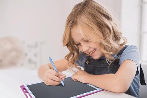 Lexibook, Ardoise Magique La Reine des Neiges, Jouet Artistique et créatif pour Filles et garçons, Format A4 avec dessins multicolores, Violet/Bleu, CRT10FZ
