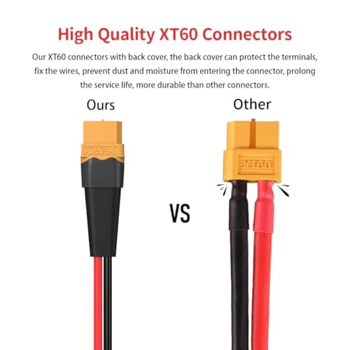 ELFCULB Câble solaire XT60 10 AWG 3 m 2, 30, 25, 35, 50, 75, 30, 30 m, XT60, connecteur de panneau solaire vers connecteur XT60 pour station d'alimentation portable (3 m)