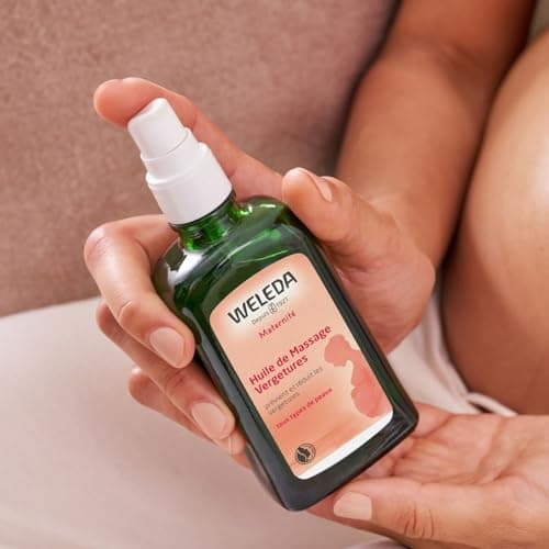 WELEDA - Huile de Massage Vergetures - Prévient et réduit l'apparition des vergetures - Pour femmes enceintes et allaitantes - NATRUE - Vegan - 100 ml