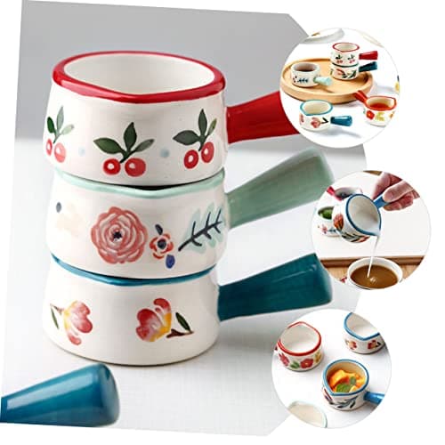 YARNOW 6 Pièces Petit Pot à Lait en Céramique Crémier De Lait De Café Mini Pichet à Sauce Pichet De Service Pot à Crème pour Pots à Crème en Céramique Concentré Tasse De Lait