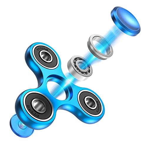 Coolden Hand Spinner EDC Fidget Spinner Metal Durable High Speed Stainless Steel Bearing 2-5 Min Spins Brass Material Tri Spinner Finger Gyro Jouet Anxiety Stress Relief Fidget Toys pour Focus Bleu