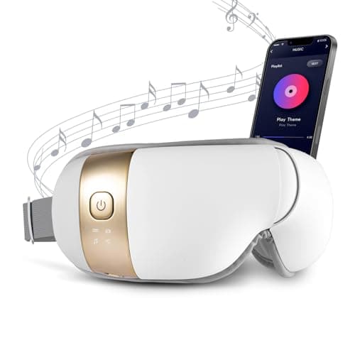 HubiCare Hem-5 Premium Eye Massager avec chaleur et vibration pour les yeux secs et détendre la fatigue oculaire, les cernes et améliorer le sommeil (blanc)