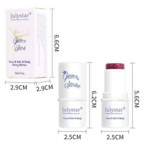 RoseFlower Bâton à Paillettes pour le Corps, Lot de 4 Body Glitter Stick, Paillettes de Sirène à Grosses Paillettes, Maquillage Pailleté pour Festival, Imperméable et Longue Durée