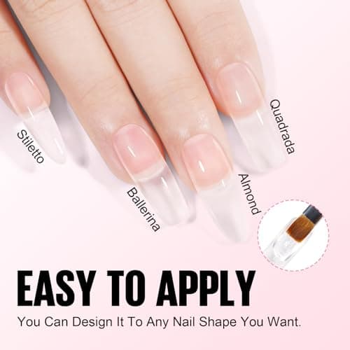 TOMICCA 2 Couleurs Nail Extender Gel Clear & Rose Clair Set, Gel Acrylique Pour Ongles Quick Extender Polygel Pour Ongles en gel Longue Tenue & Look Naturel Pour Débutantes & Professionnelles de Salon