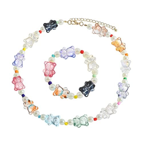 Stiesy Lot de 100 perles colorées en verre transparent pour la fabrication de bijoux, les loisirs créatifs, les bracelets