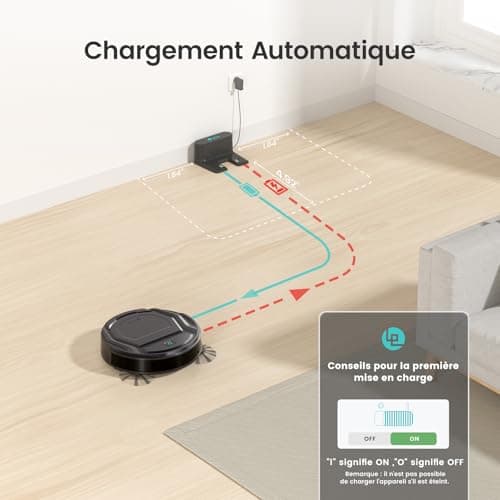 Lefant Aspirateur Robot, Robot Aspirateur Mince Silencieux Connecté avec WiFi/Bluetooth/Alexa/App, 6 Modes de Nettoyage, Auto-Charge, 120min d'Autonomie, Idéal pour Poils d'animaux Sols Durs, M210P