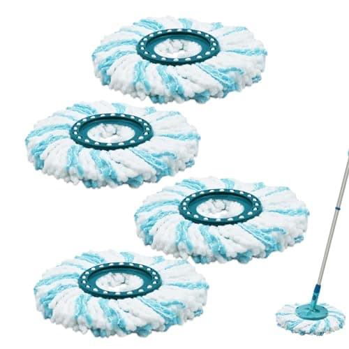 Têtes de Rechange Balai Serpillère Compatible avec Leifheit Clean Twist Disc Mop, Chiffons de Franges de Remplacement en Microfibres