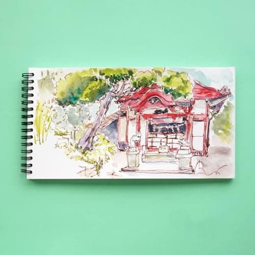 Clairefontaine 975957C - Carnet de Voyage Spiralé Aquapad - 15 Feuilles Papier Aquarelle Blanc Grain Moyen Fin 13,5x25 cm 300g - Idéal pour les Artistes Globe-trotteurs